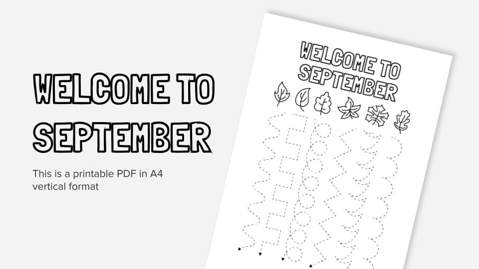 Wele to september printable coloring worksheet