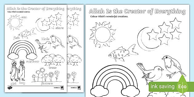 Allahs wonderful creations loring pages teacher made