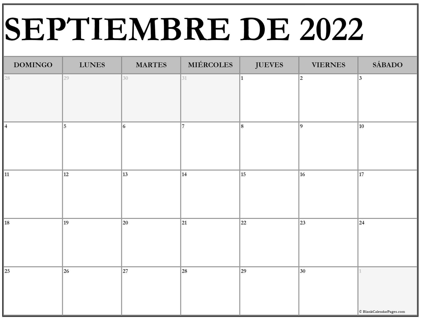 Septiembre de calendario gratis calendario septiembre
