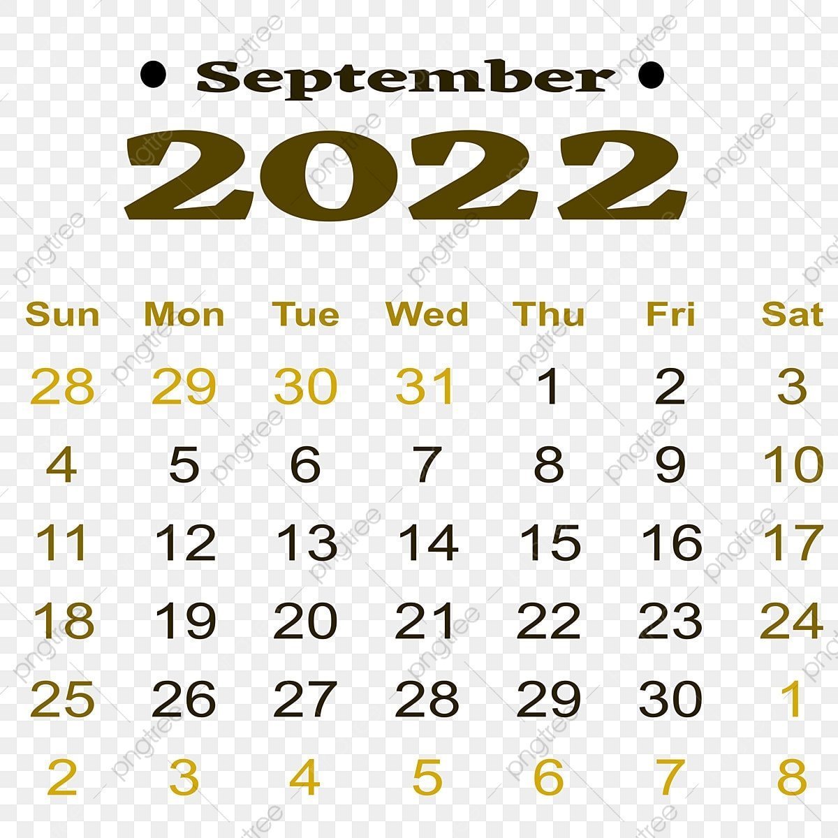 September month white transparent month of september calendar september calendar png png image for free download