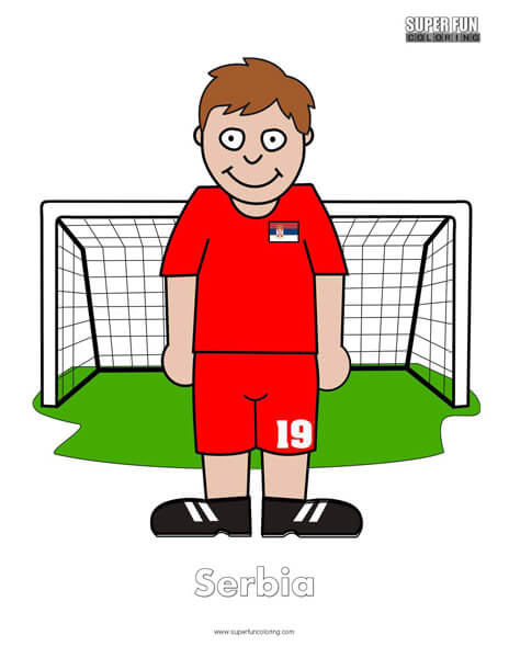 Serbia cartoon football coloring