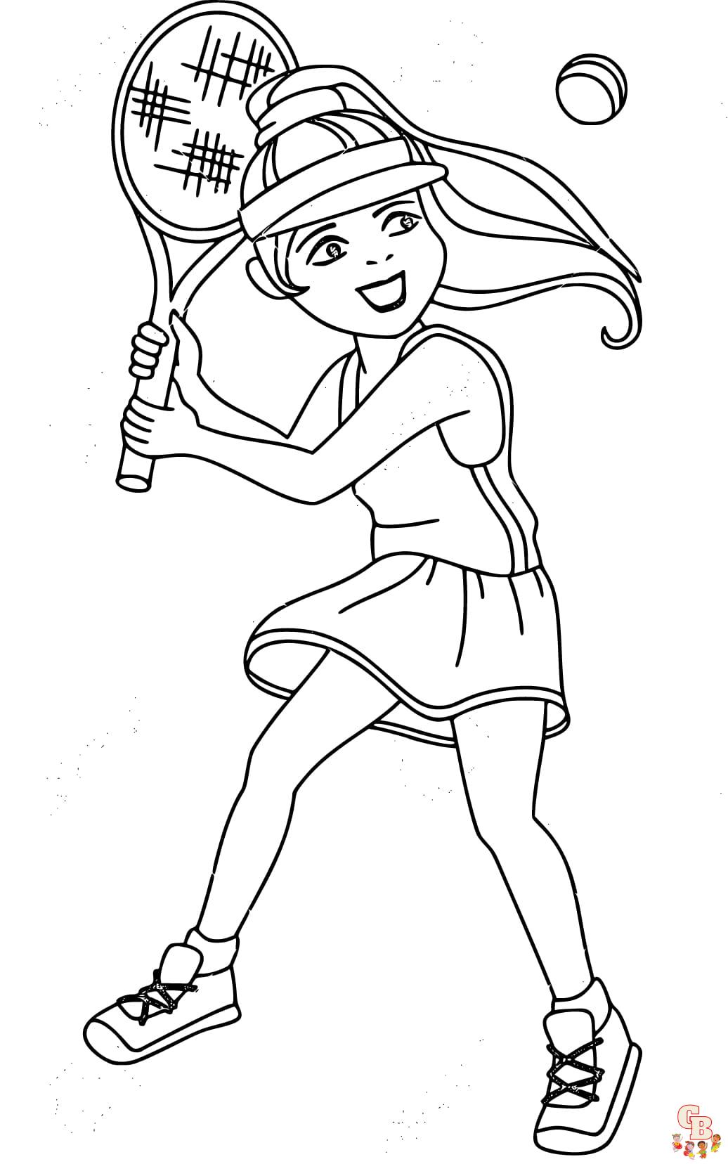 Prinable tennis coloring pages free for kids and adults