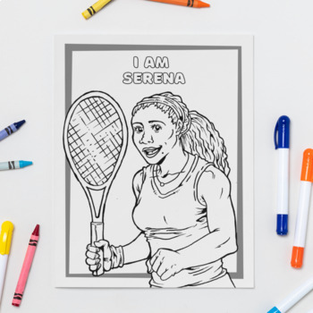 Serena williams coloring page and poster by the divercity teacher