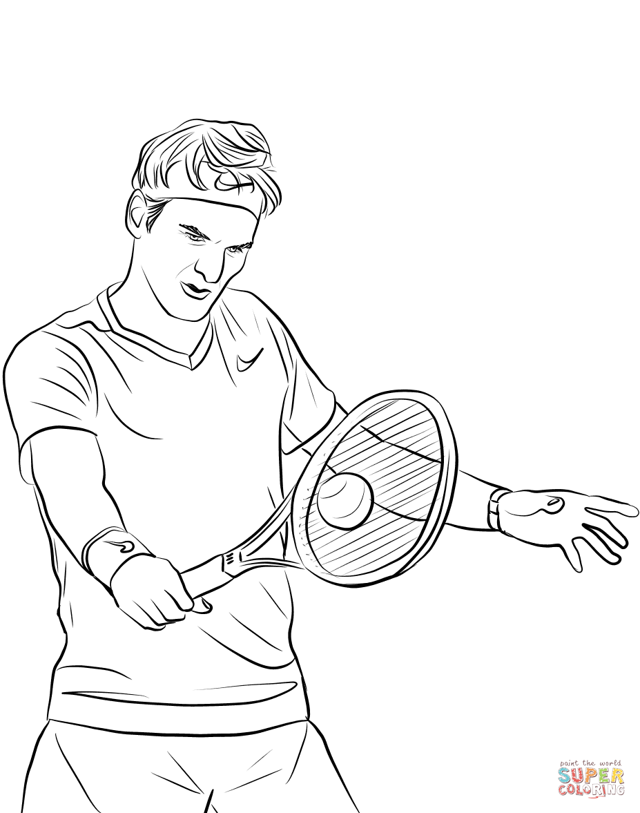Roger federer coloring page free printable coloring pages