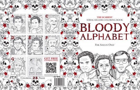 Downloadable bloody alphabet scariest serial killers coloring book a true crime adult jpg pdf