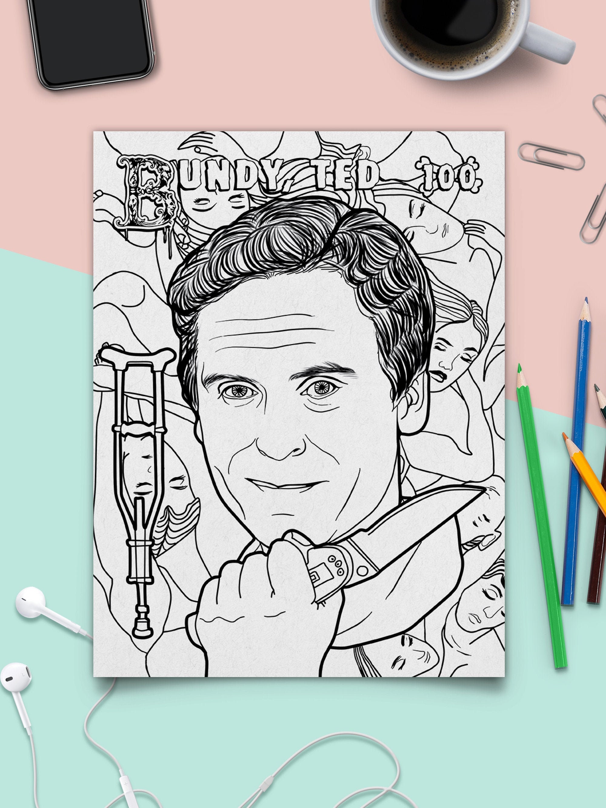 Scariest serial killers coloring book famous murderer ted bundy a true crime adult jpg