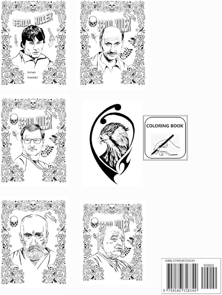 The serial killer coloring bookillustrations by a professional artist art sr shidam books