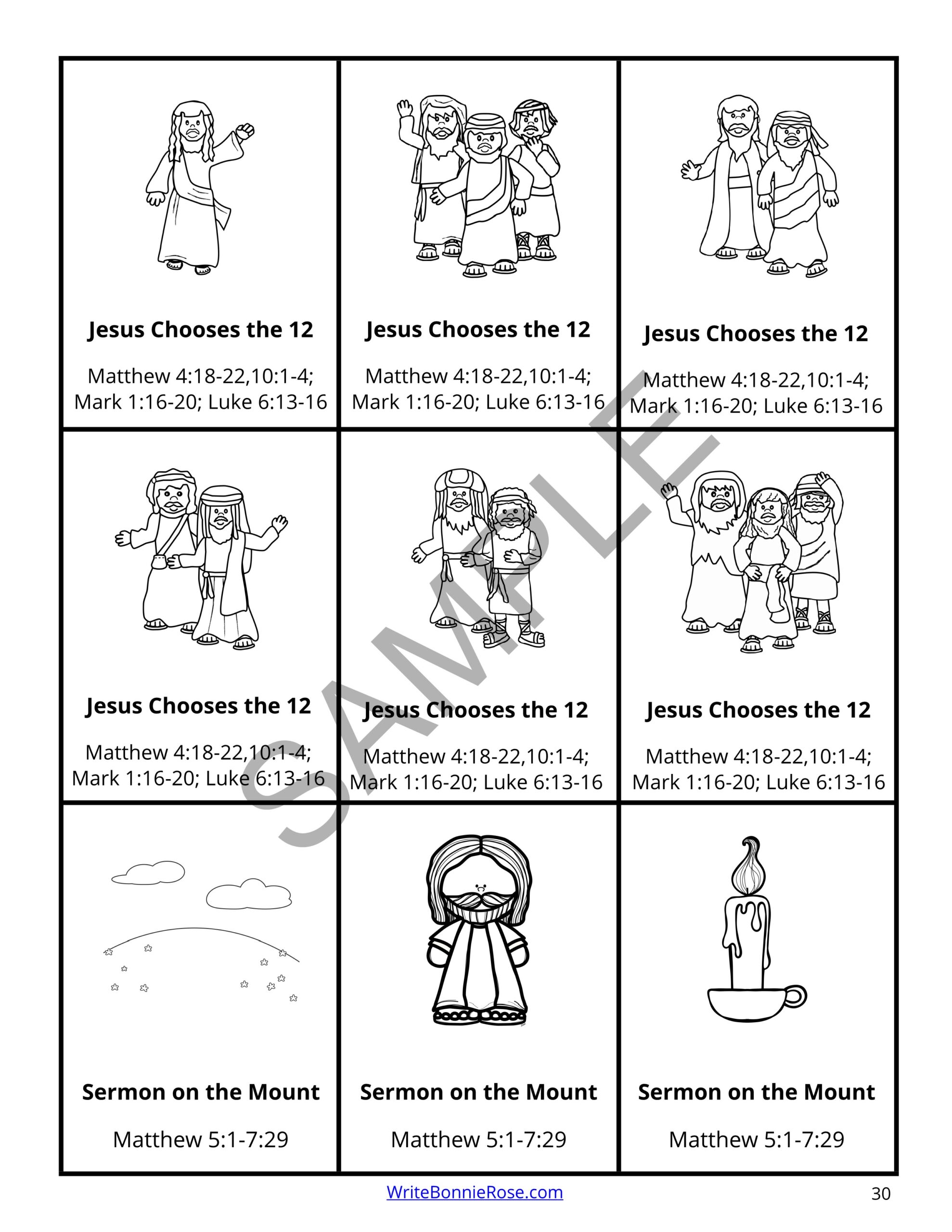 Bible story card game