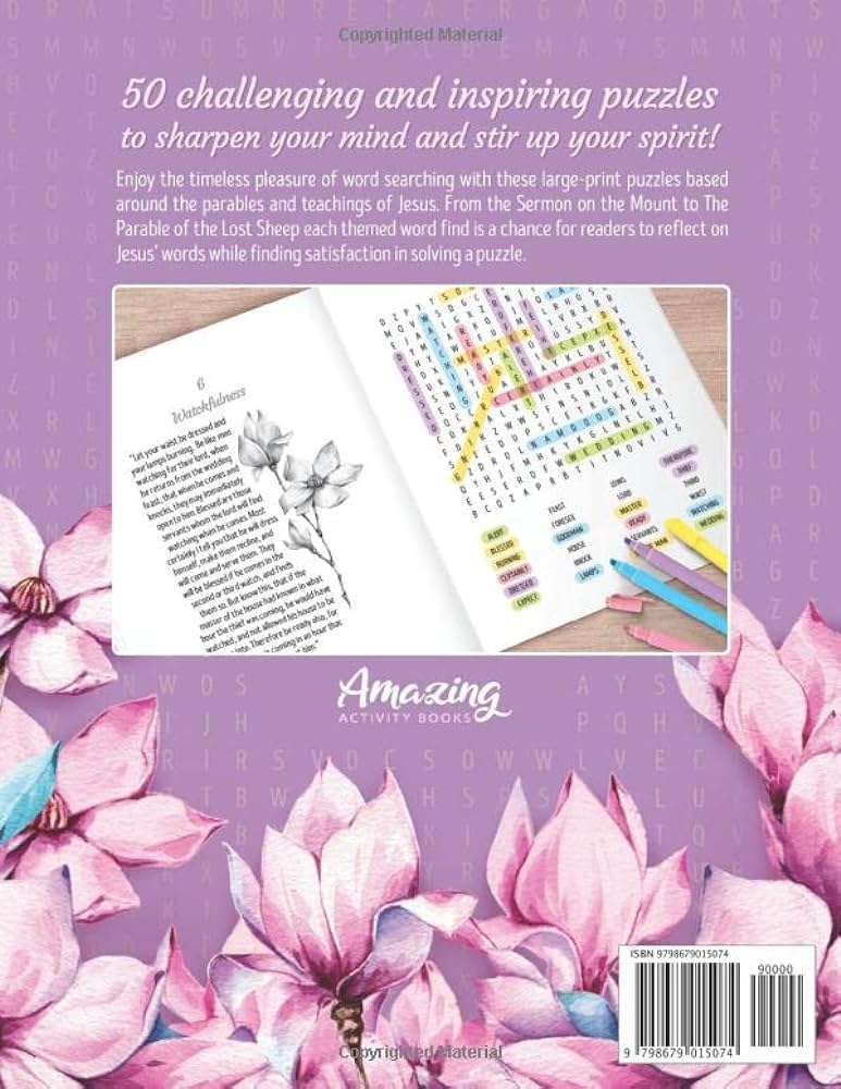 Jesus parables and teachings word search amazing bible themed puzzle book amazing g z books