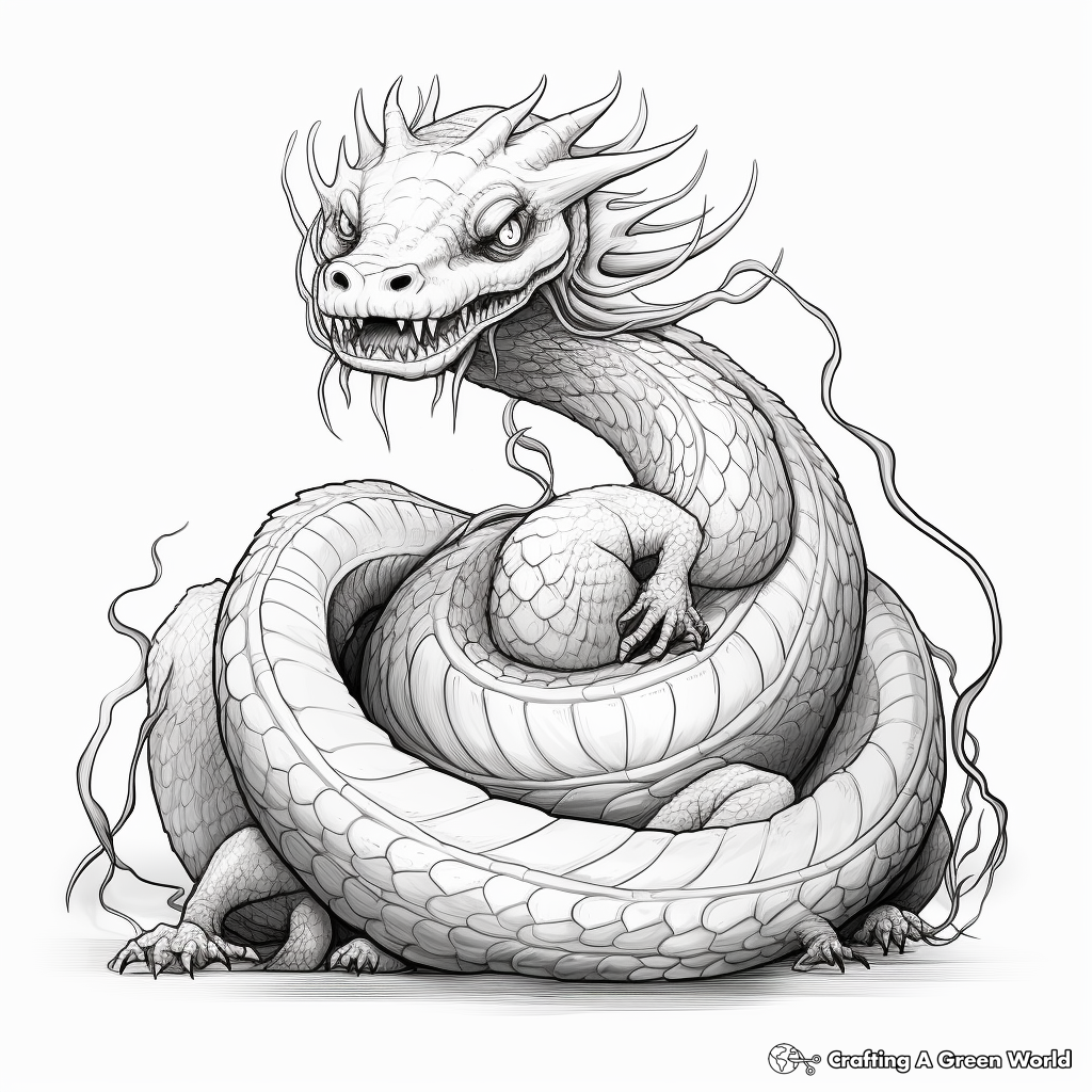Snake dragon coloring pages