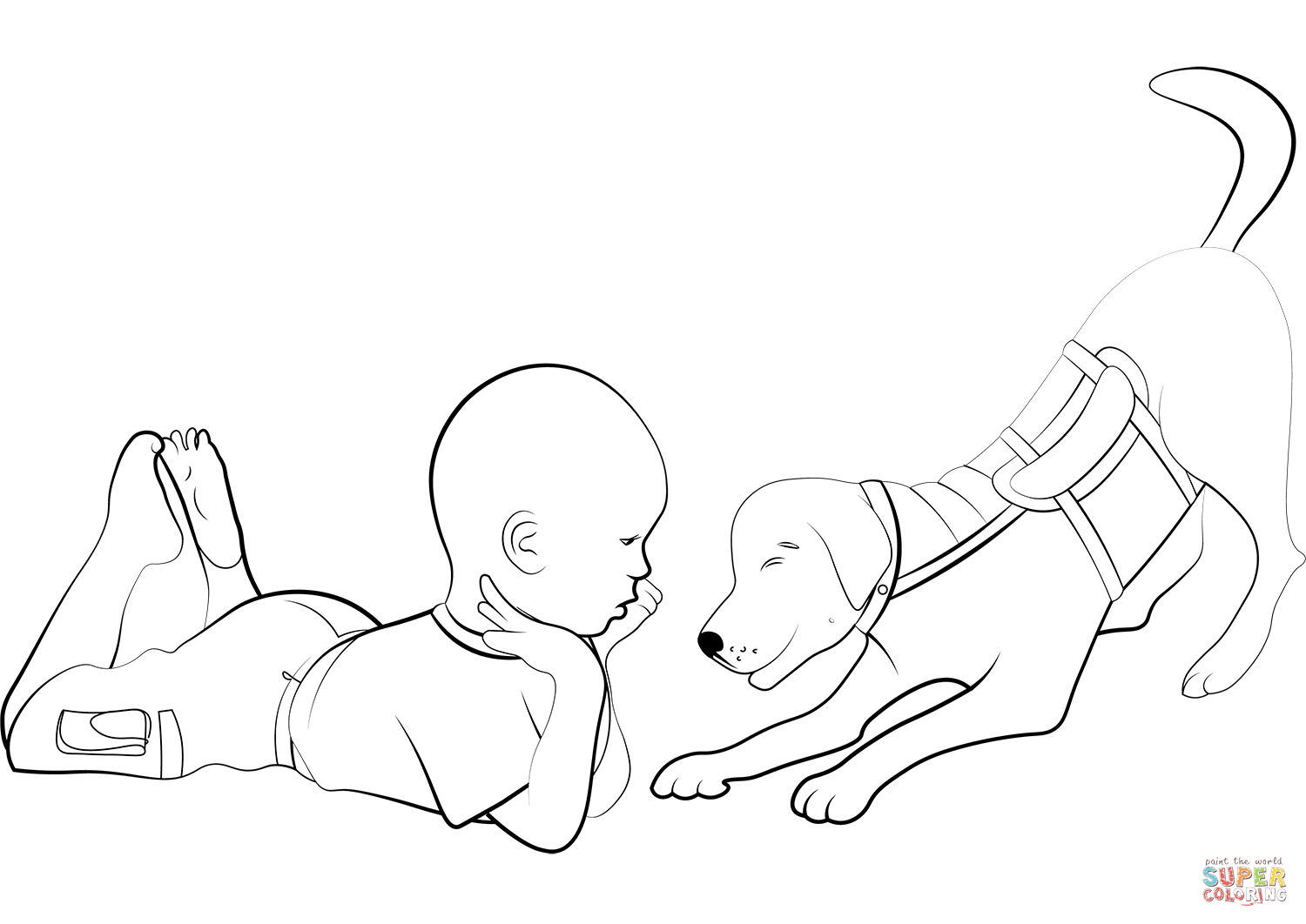 Therapy dog coloring page free printable coloring pages