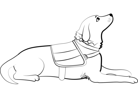 Service dog coloring page free printable coloring pages