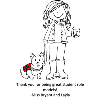 Service dog coloring pages part by the teacher and service dog duo