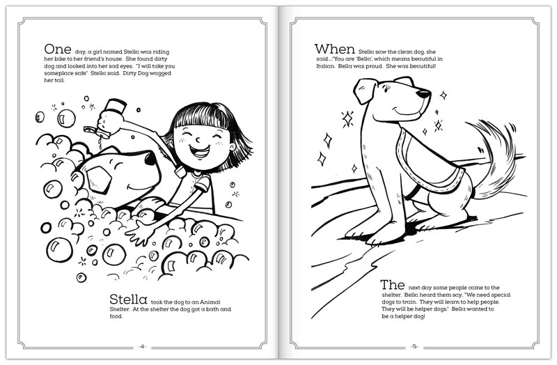 Coloring book to support local veterans and shelter dogs