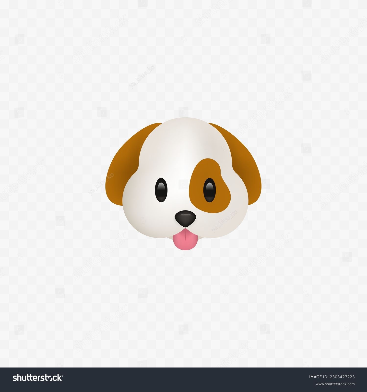 Cute dog emoji head puppy dog stock vector royalty free