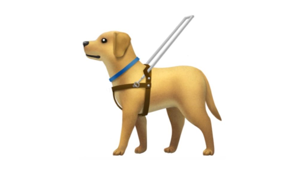 Apple gives us a sneak peak at new accessibility emoji including this incredibly cute guide dog