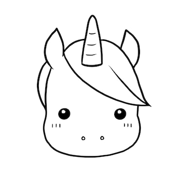 Premium vector unicorn horse cartoon animal cute kawaii doodle coloring page drawing