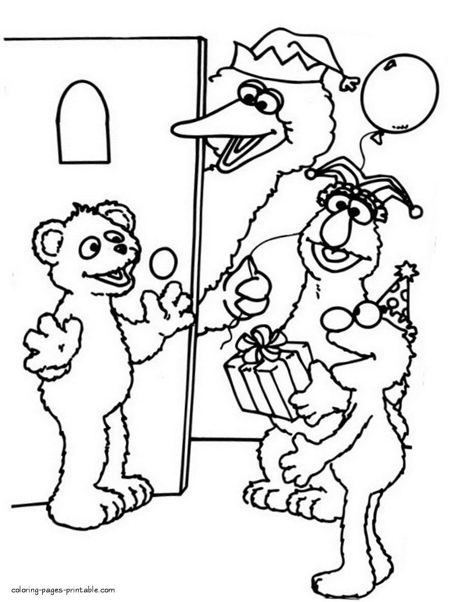 Sesame street birthday coloring pages coloring