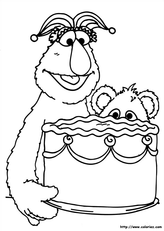 Baby bears birthday cake coloring pages