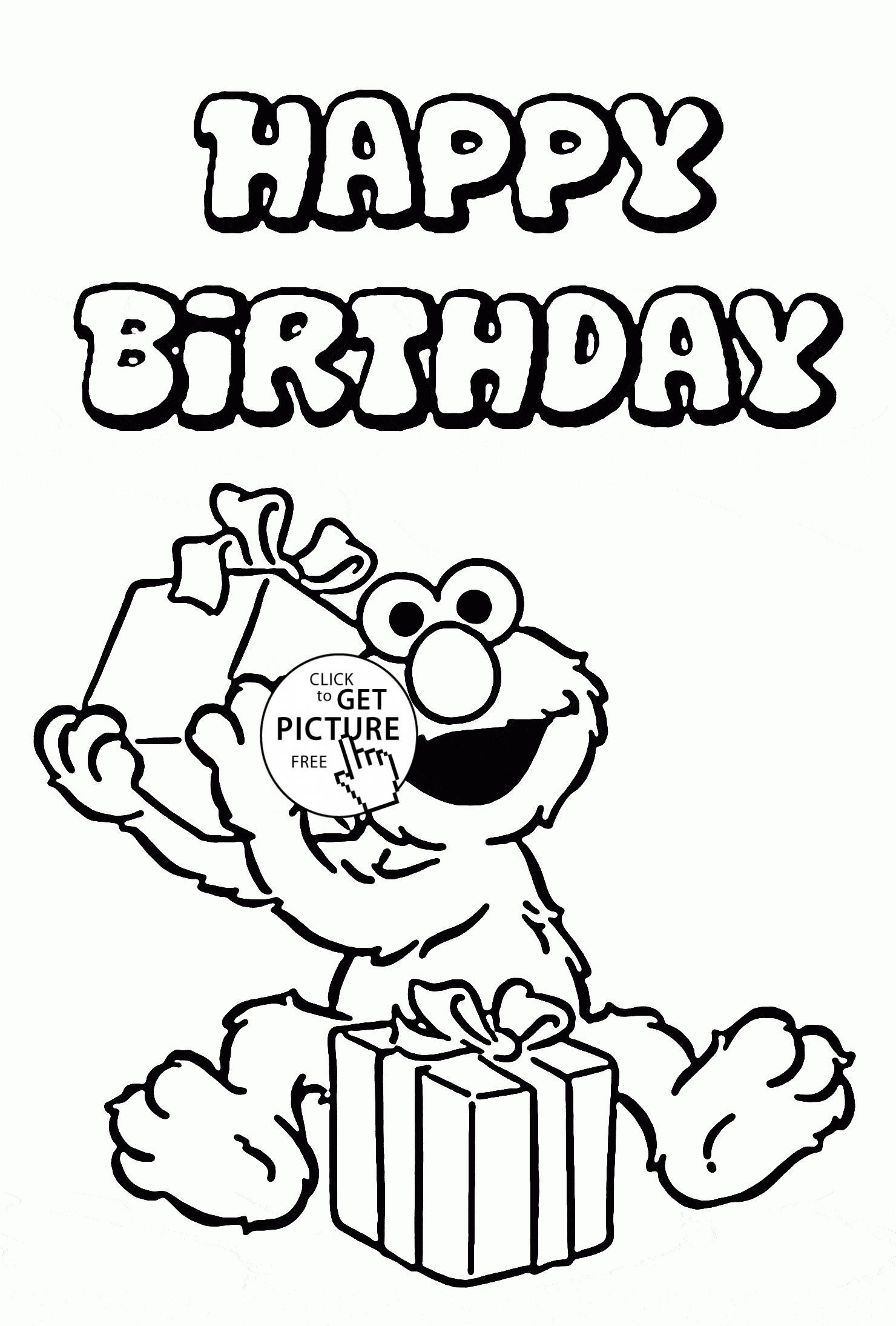 Happy birthday with elmo coloring page for kids holiday coloring pages printables frâ elmo coloring pages birthday coloring pages happy birthday coloring pages