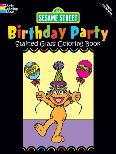 Sesame street birthday party stained glass coloring book sesame st stained glass coloring books