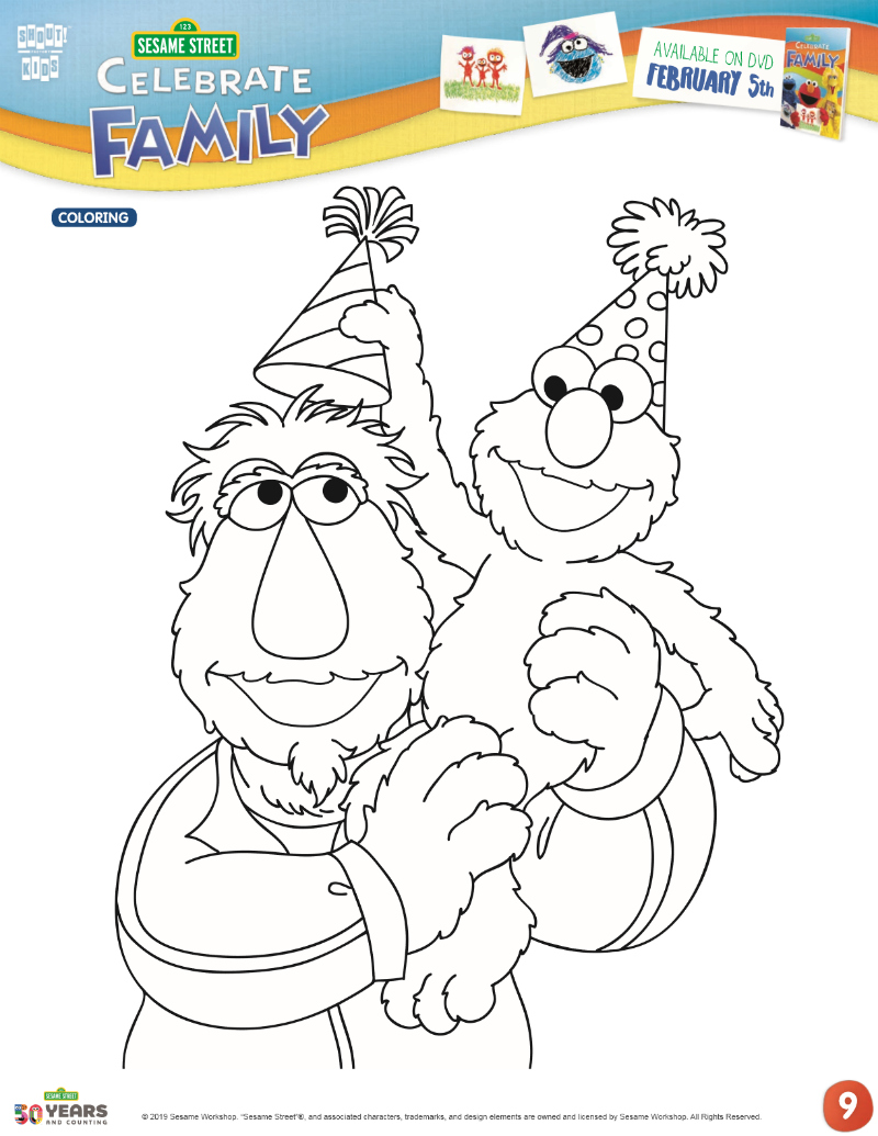 Sesame street birthday coloring page