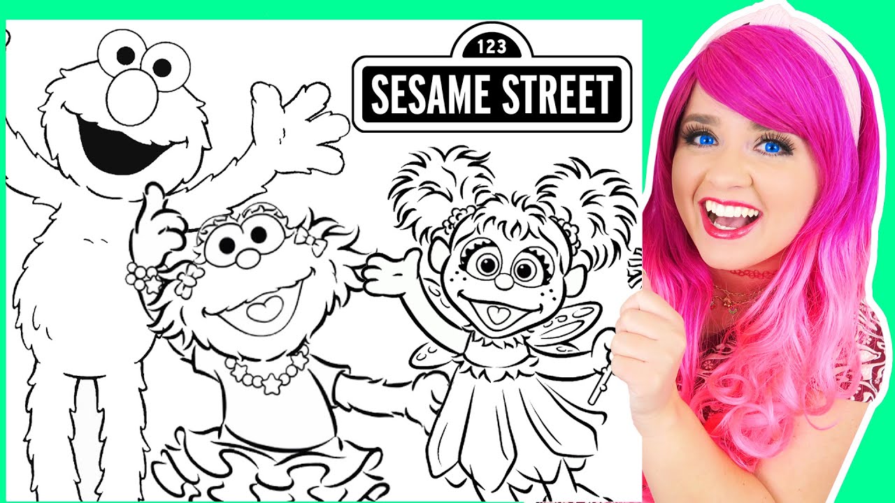 Coloring sesae street elo abby zoe coloring pages crayola crayons prisacolor pencils