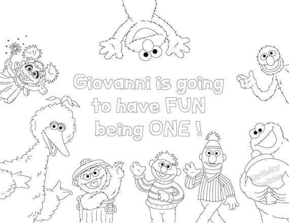 Custom character coloring page personalized party theme favor coloring book sheet minimalist line art