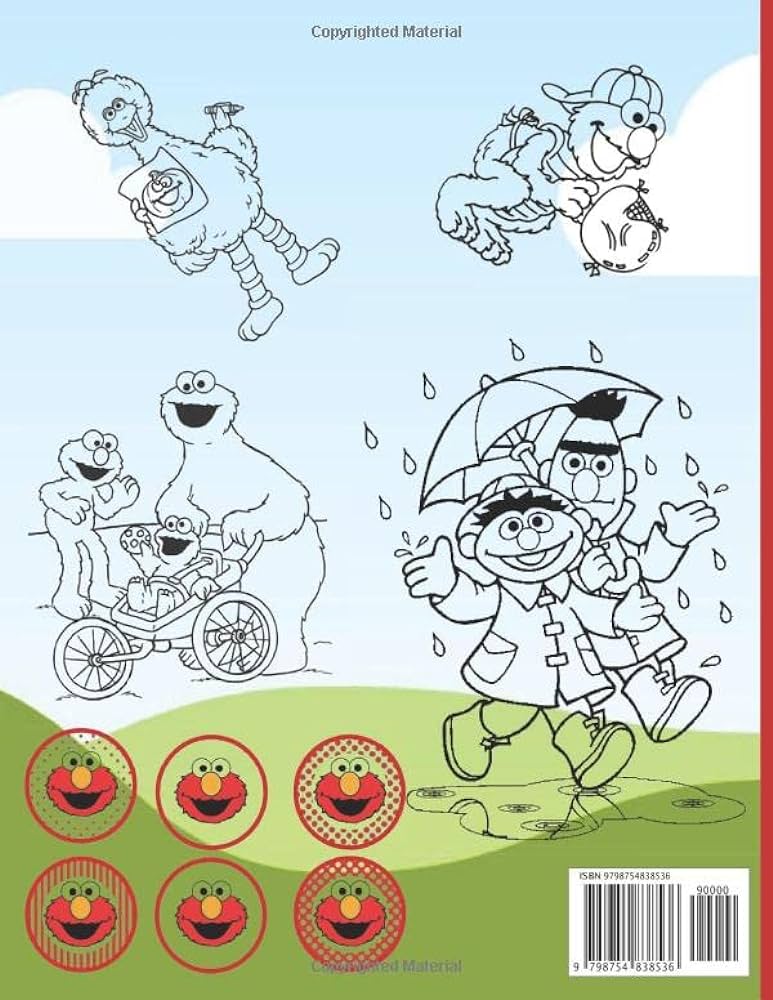 Elmo coloring book large appropriate images single sided printing coloring papers for gifts boys girls and kindergarten ages years