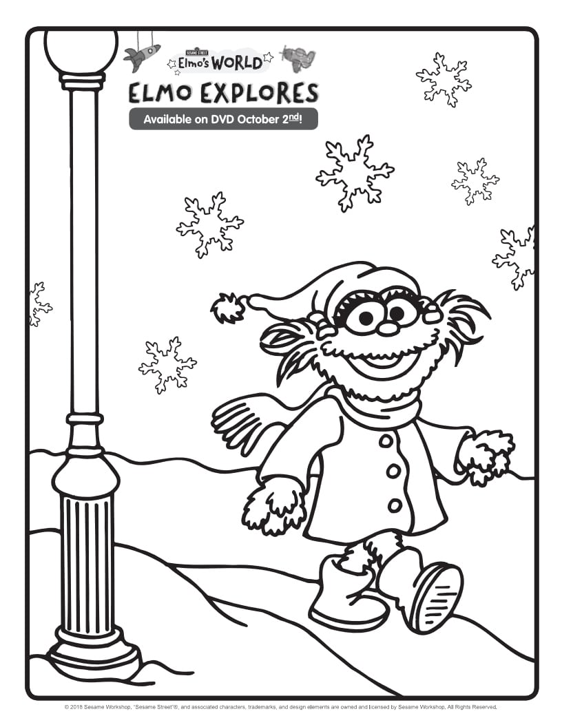 Elmo explores coloring page printable