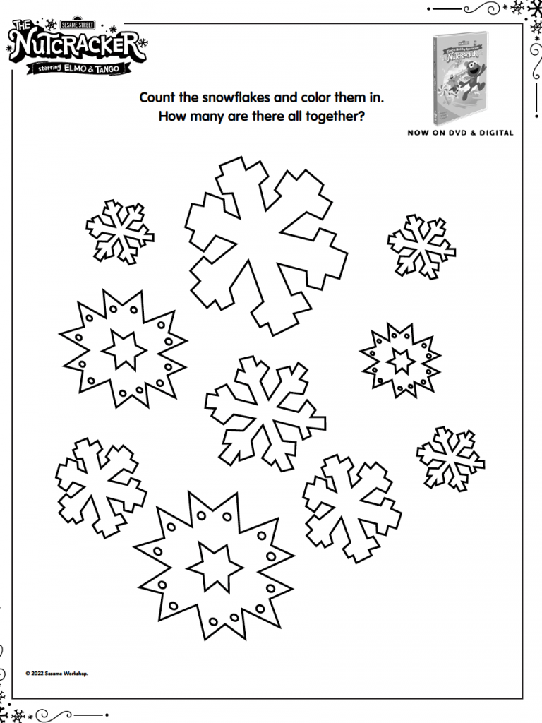 Free printable holiday elmo and the nutcracker coloring pages