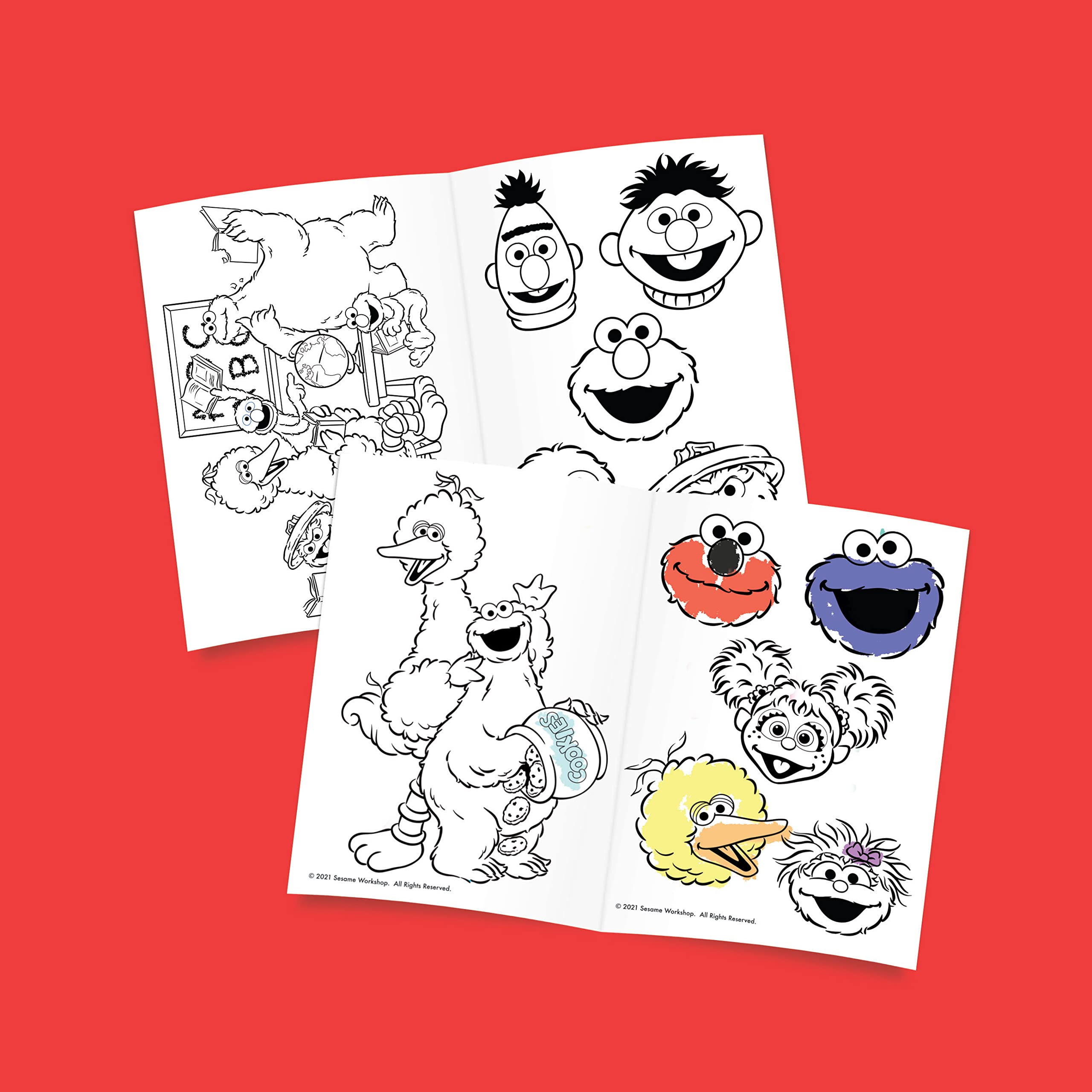 Sesame street draw and play desk by delta children â includes markers and coloring book redbluegreen everything else