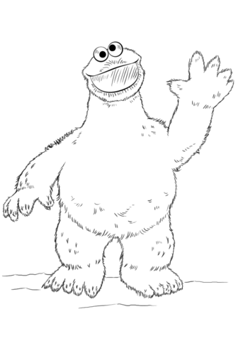 Cookie monster coloring page free printable coloring pages