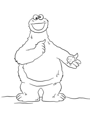 Cookie monster coloring page free printable coloring pages