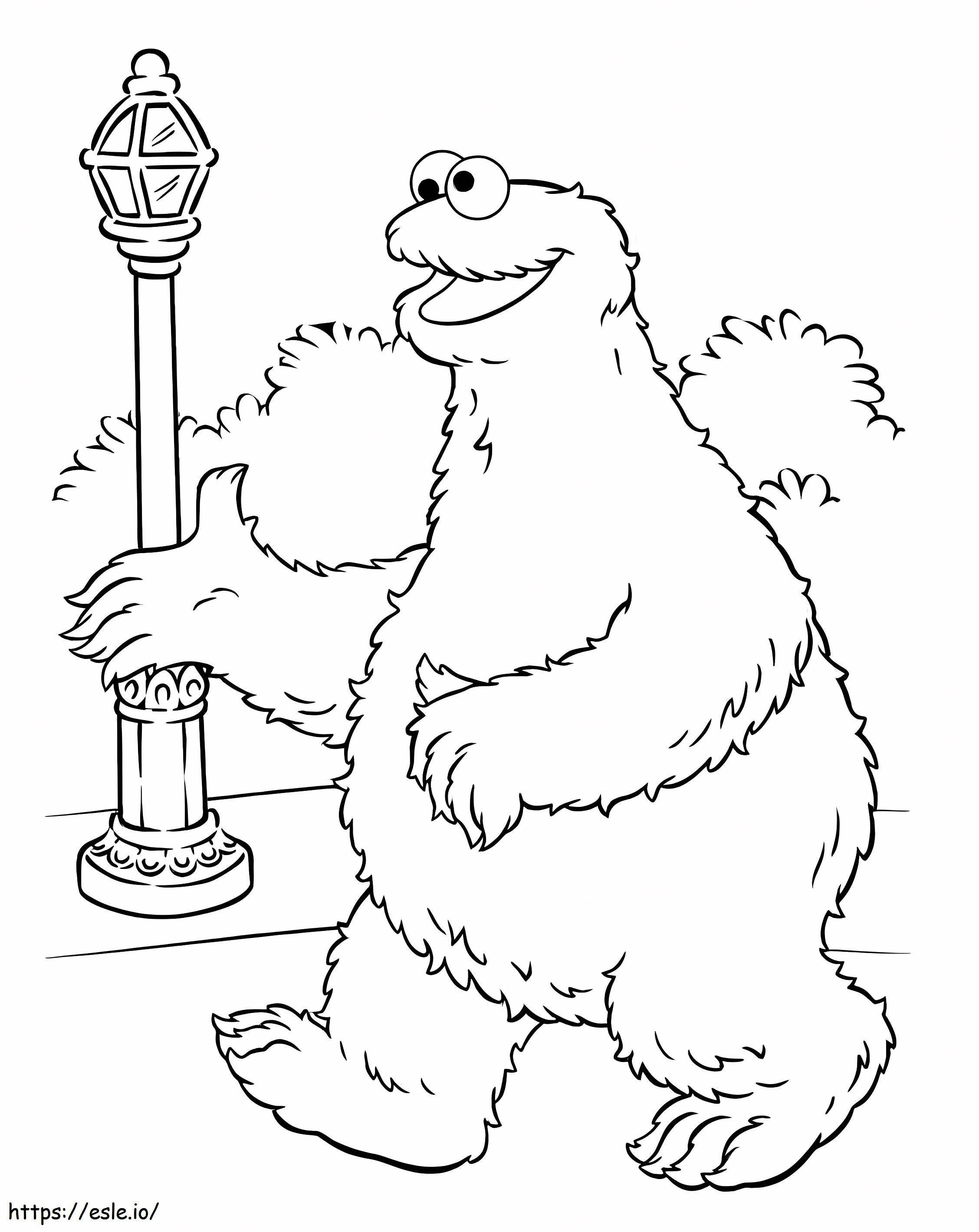 Cookie monster walking coloring page
