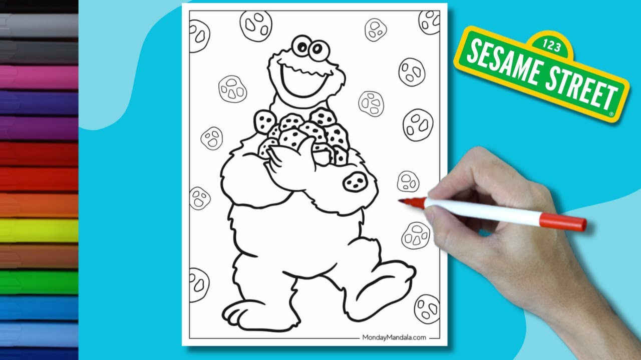 Coloring cookie monster cookie monster sesame street coloring sesame street