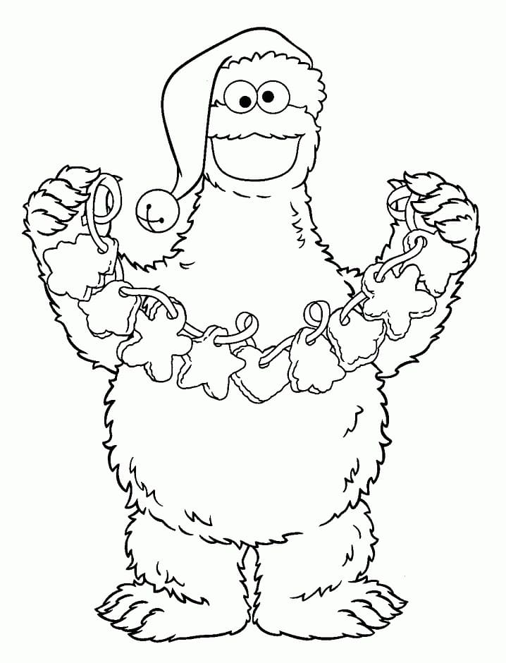 Cookie monster from sesame street coloring page