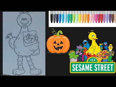 Big bird halloween coloring page ð sesame street coloring book