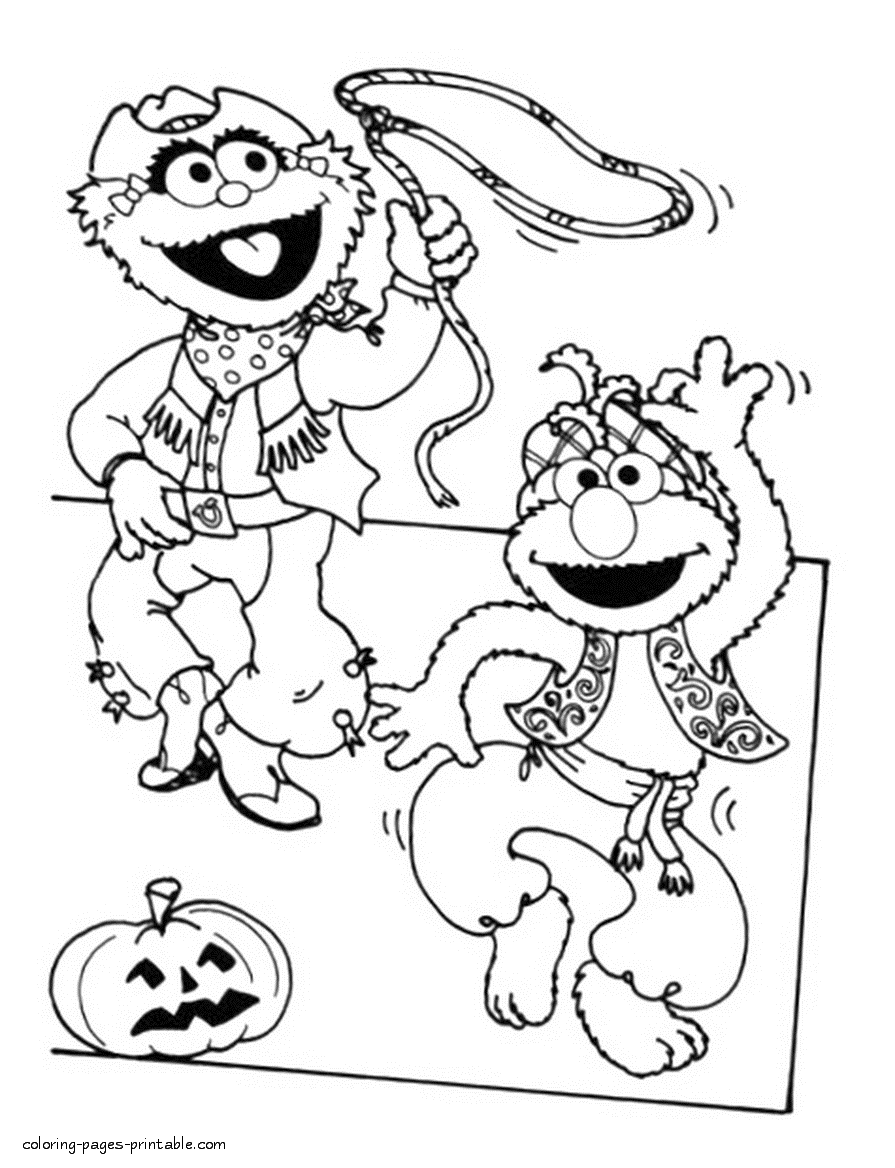 Sesame street halloween coloring pages coloring
