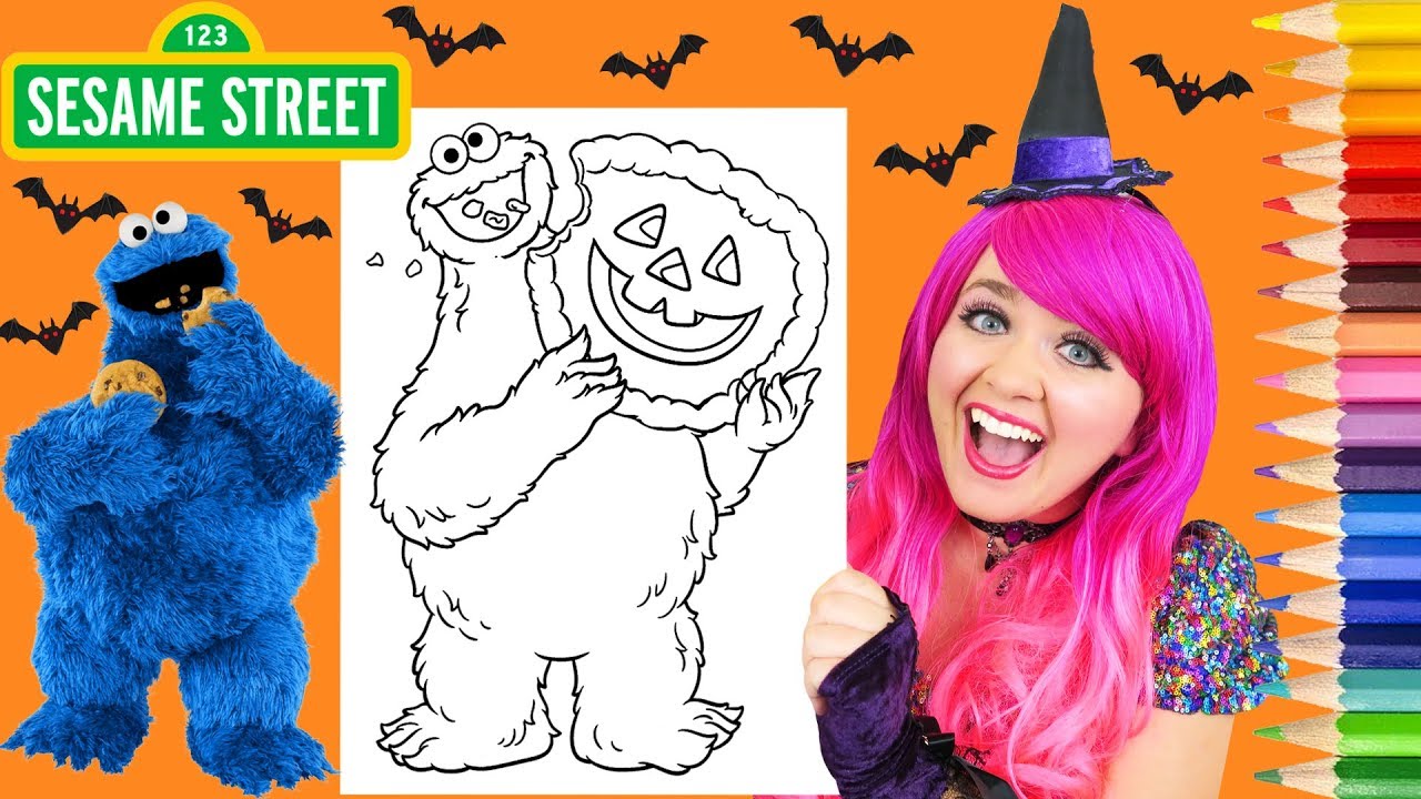 Coloring cookie onster halloween coloring page prisacolor colored pencils kii the clown