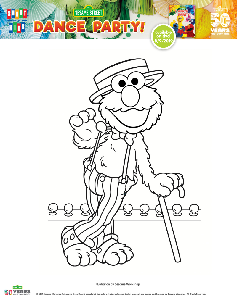 Elmo on stage printable coloring page