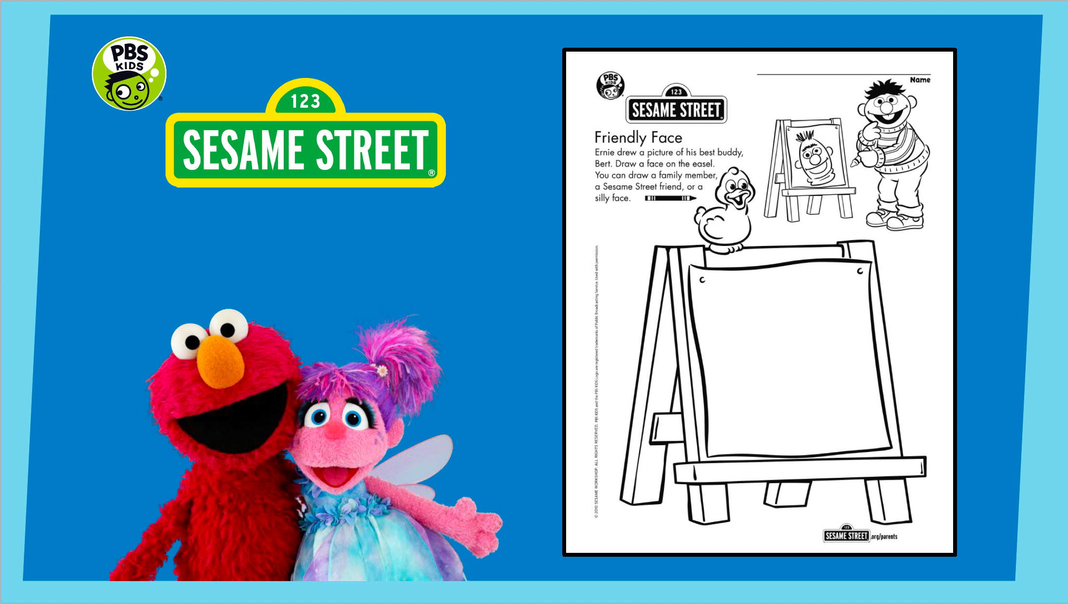 Friendly face printable sesame street pbs learningmedia