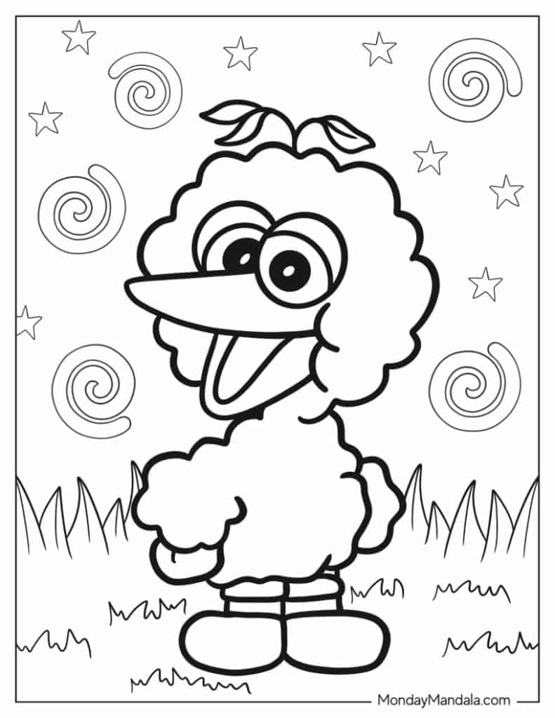 Sesame street coloring pages free pdf printables