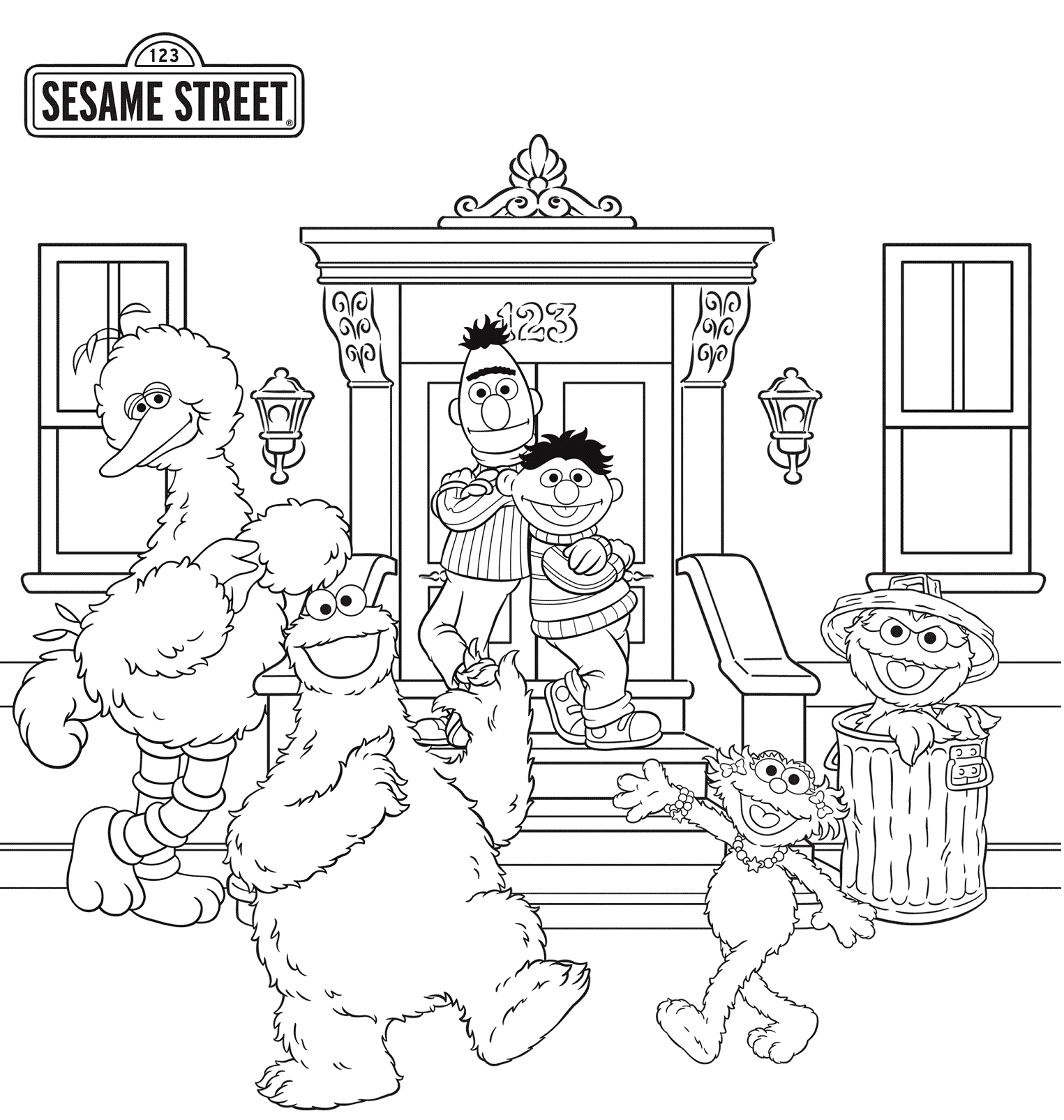 Sesame street coloring pages printable for free download