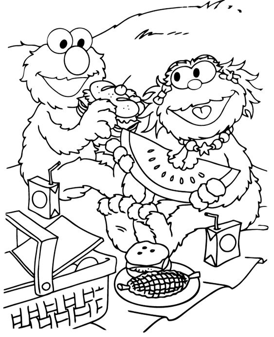 Free easy to print sesame street coloring pages