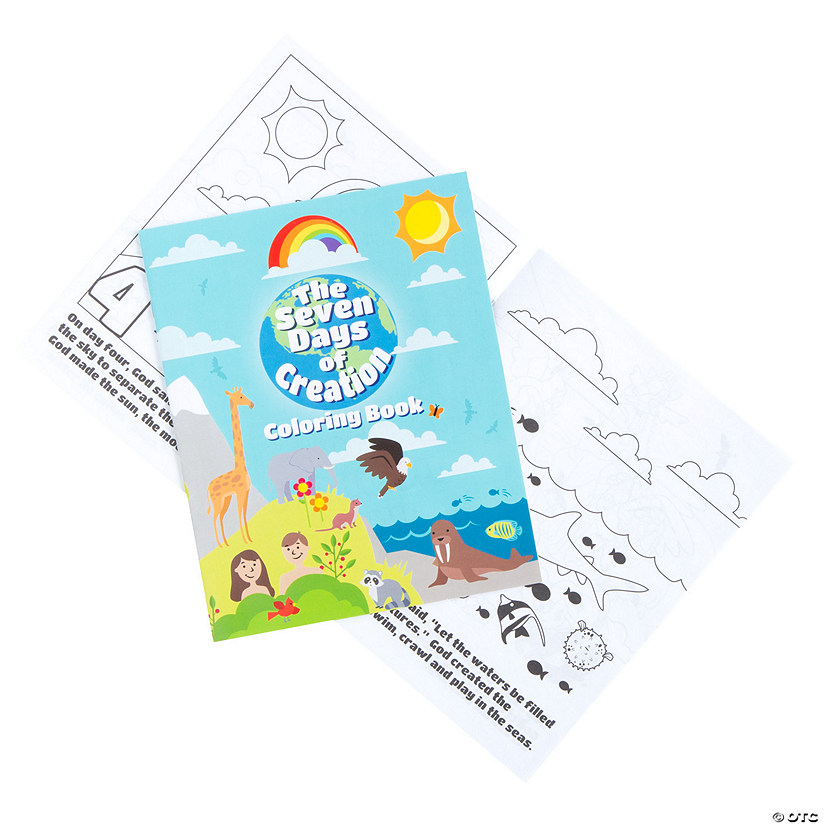 The seven days of creation coloring books