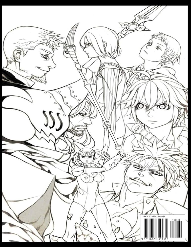 The seven deadly sins coloring book perfect coloring book gift for adults and kids nanatsu no taizai the seven deadly si anime manga book activity books