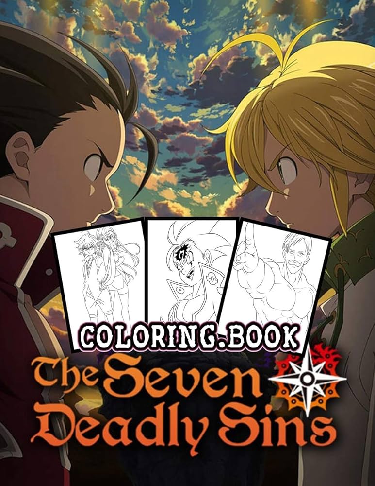 The seven deadly sins coloring book nanatsu no taizai the seven deadly sins anime manga coloring book anime gift for adults and kids size x pages books