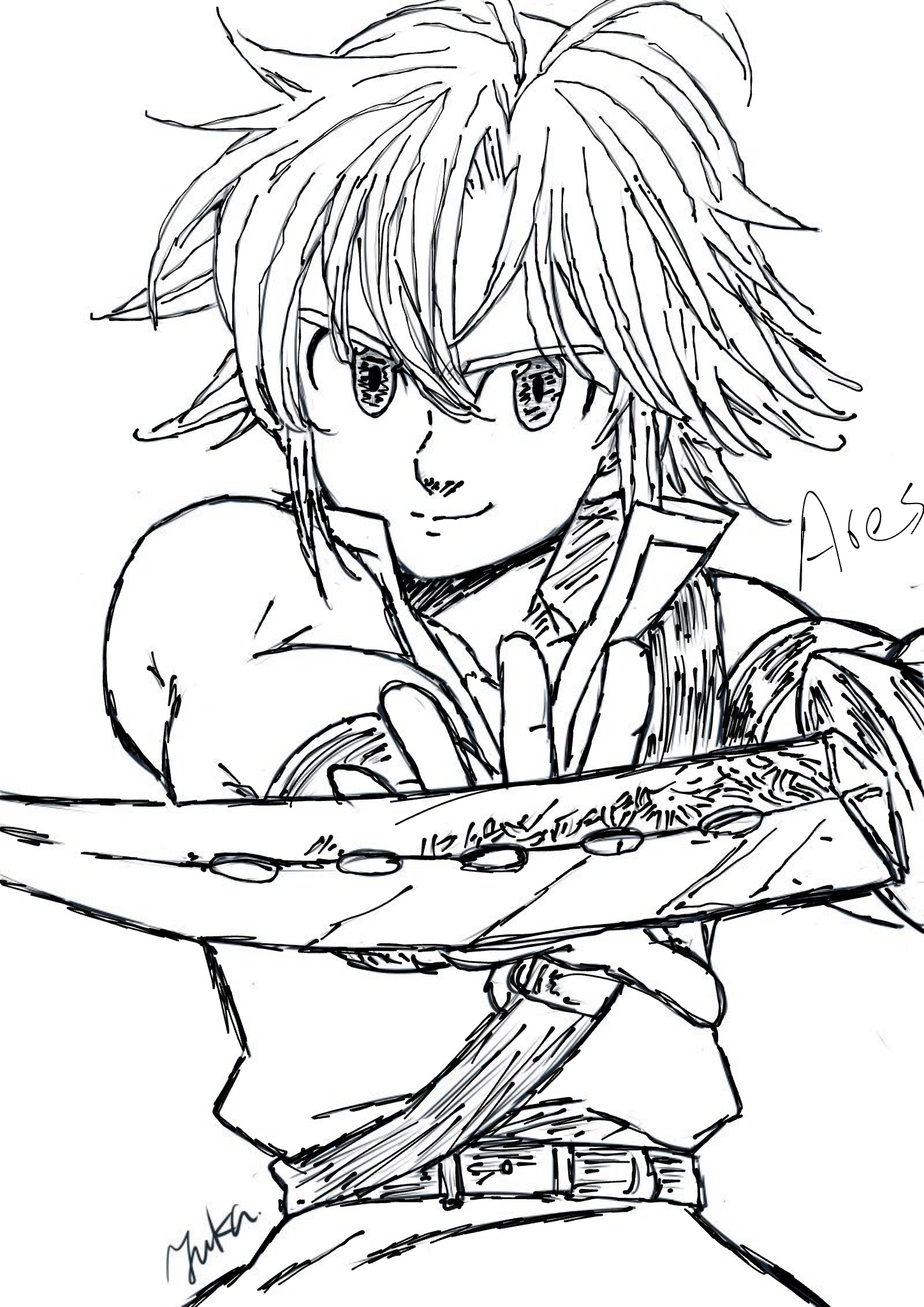 Seven deadly sins art drawn on chrome canvas ranimeart