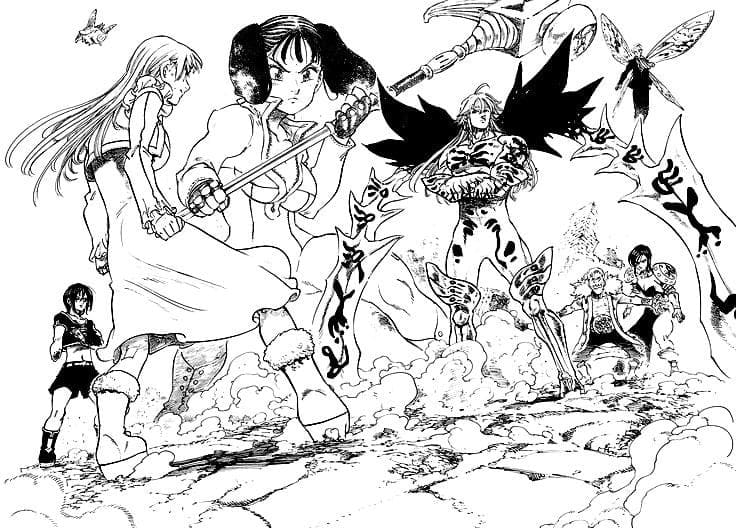 Anime seven deadly sins coloring page